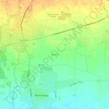 Villanova topographic map, elevation, terrain