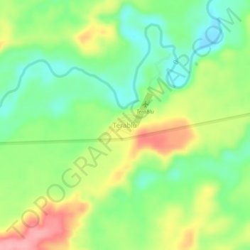 Terablu topographic map, elevation, terrain