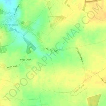 Dam Green topographic map, elevation, terrain