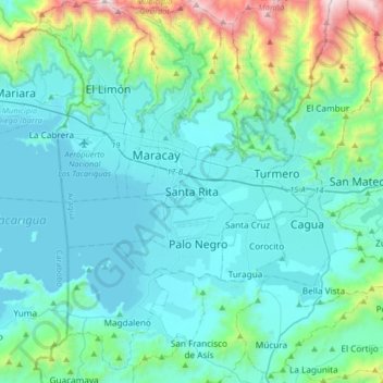 Santa Rita topographic map, elevation, terrain