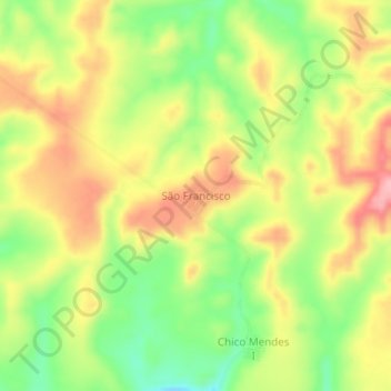 São Francisco topographic map, elevation, terrain