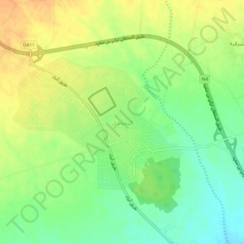 Al Ahmadi topographic map, elevation, terrain