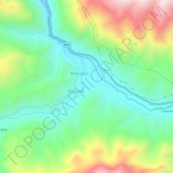 Katyok topographic map, elevation, terrain