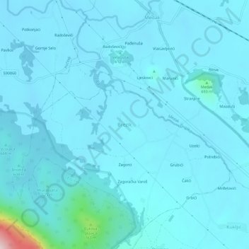 Brezik topographic map, elevation, terrain