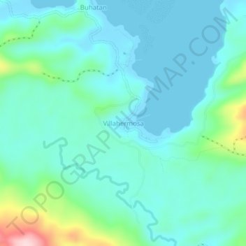 Villahermosa topographic map, elevation, terrain