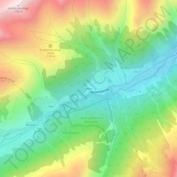 Valzur topographic map, elevation, terrain