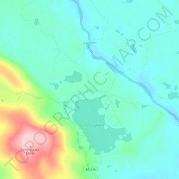 Sammakko topographic map, elevation, terrain