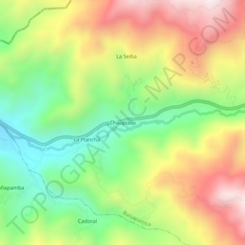 Chaupiacu topographic map, elevation, terrain