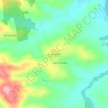 Turux Napes topographic map, elevation, terrain