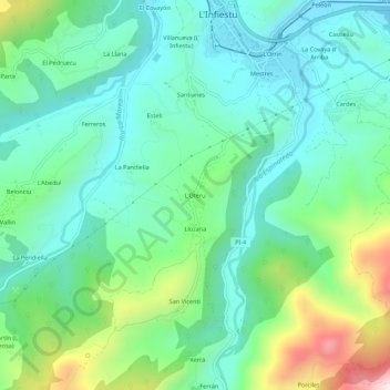 Otero topographic map, elevation, terrain