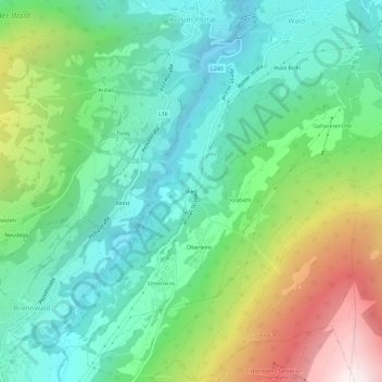 Ried topographic map, elevation, terrain
