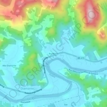 Rio Morto topographic map, elevation, terrain