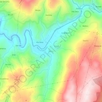Reriz topographic map, elevation, terrain