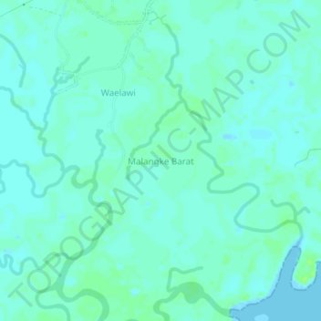 Malangke Barat topographic map, elevation, terrain