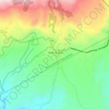 Biak na Bato topographic map, elevation, terrain
