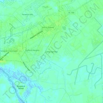 Cedar Springs topographic map, elevation, terrain