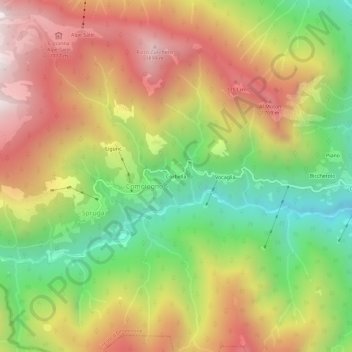 Corbella topographic map, elevation, terrain