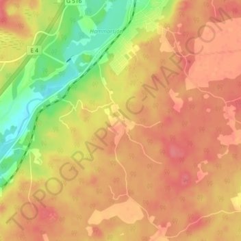 Bråna topographic map, elevation, terrain
