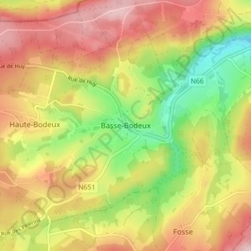 Basse-Bodeux topographic map, elevation, terrain
