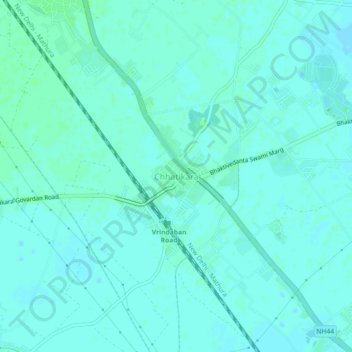 Chhatikara topographic map, elevation, terrain