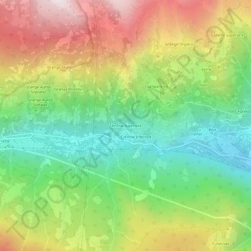 Confine Superiore topographic map, elevation, terrain