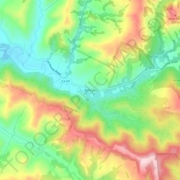 Bellvale topographic map, elevation, terrain