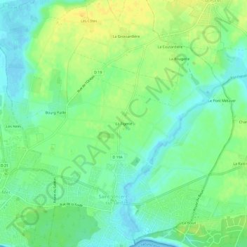 La Tigerie topographic map, elevation, terrain