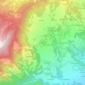 Santa Maria topographic map, elevation, terrain