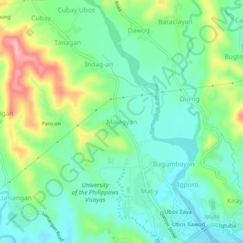 Malagyan topographic map, elevation, terrain