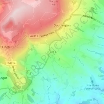 Hints topographic map, elevation, terrain