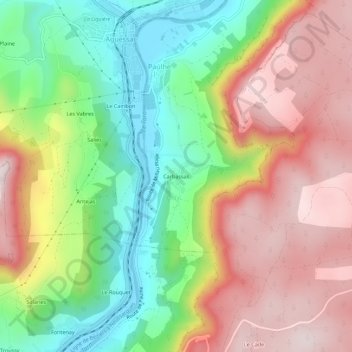 Carbassas topographic map, elevation, terrain