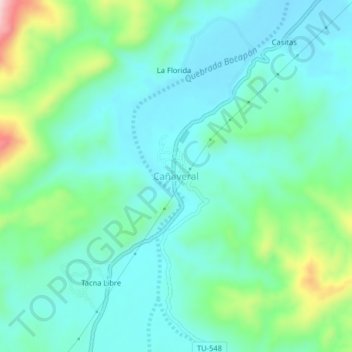 Cañaveral topographic map, elevation, terrain