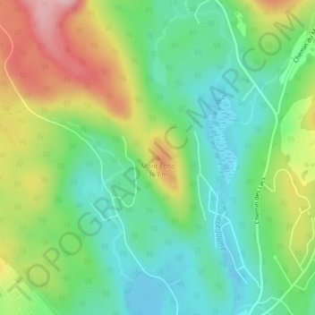 Mont Écho topographic map, elevation, terrain