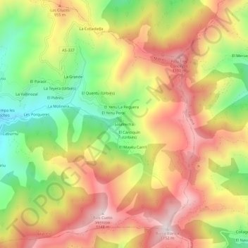 Solafrecha topographic map, elevation, terrain