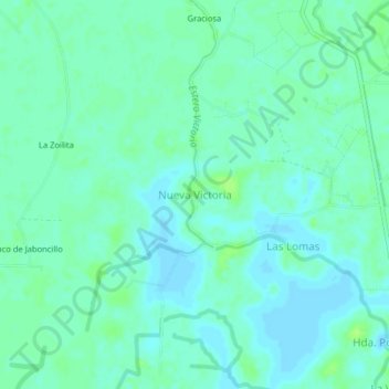 Nueva Victoria topographic map, elevation, terrain