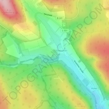 Schloss Nienover topographic map, elevation, terrain