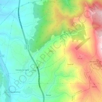 Farelo topographic map, elevation, terrain