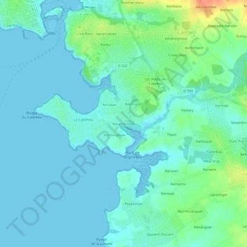 Kerambreton topographic map, elevation, terrain