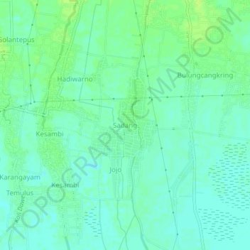 Sadang topographic map, elevation, terrain