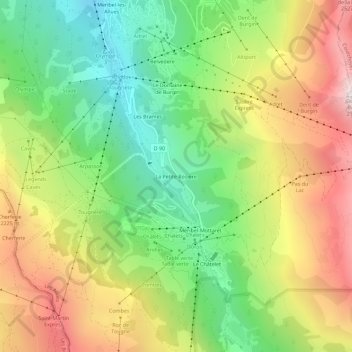 La Petite Rosière topographic map, elevation, terrain