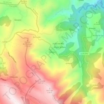 A Alence topographic map, elevation, terrain
