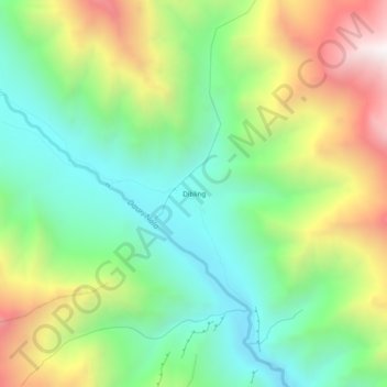 Dibling topographic map, elevation, terrain