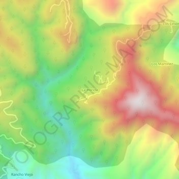 La Honda topographic map, elevation, terrain