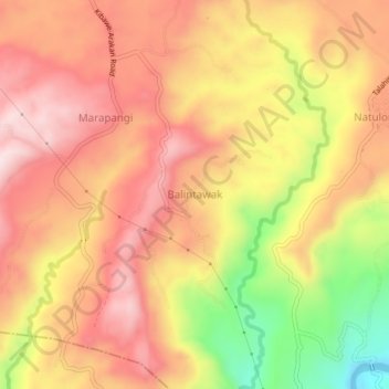 Balintawak topographic map, elevation, terrain