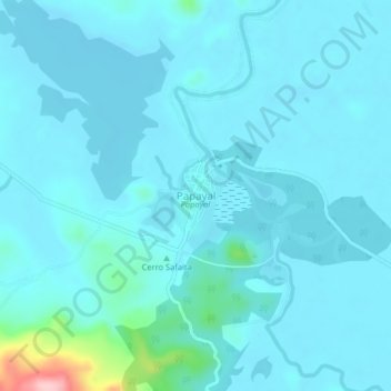Papayal topographic map, elevation, terrain