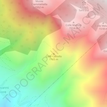 Colle Castello topographic map, elevation, terrain