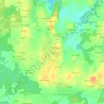 Lotissement du Golf topographic map, elevation, terrain