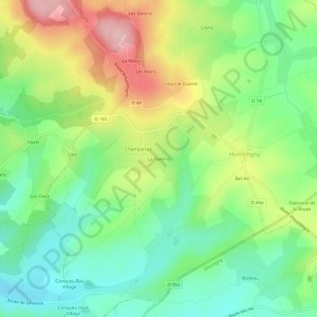 La Tuilerie topographic map, elevation, terrain