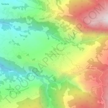 Bhotenamlang topographic map, elevation, terrain