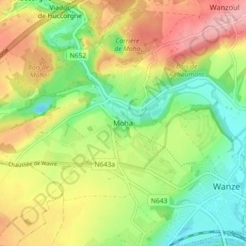 Moha topographic map, elevation, terrain